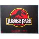 JURASSIC PARK (1993) - British UK quad film poster - Advance - STEVEN SPIELBERG - Classic T-REX logo