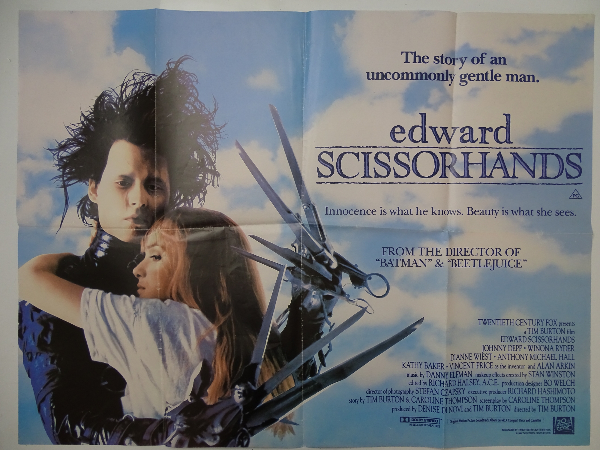 1990s / 2000s JOB LOT of mixed film posters: JOHNNY MNEMONIC / 23:58 / EDWARD SCISSORHANDS /