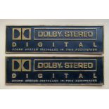 DOLBY DIGITAL SIGNS (Lot of 2) - Matching pair of DOLBY STEREO: DIGITAL SOUND SYSTEM INSTALLED IN