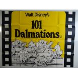 WALT DISNEY: '101 DALMATIANS (70s/80s?) - UK Quad poster with spelling error 'Dalmations' - marked