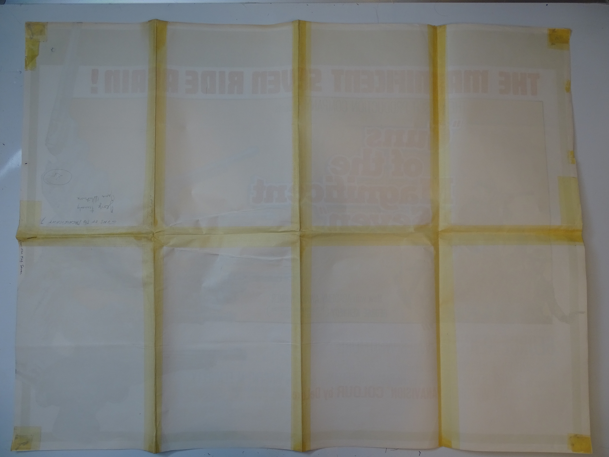 GUNS OF THE MAGNIFICENT SEVEN (1969) - All folds have been tape reinforced on the back, one small - Image 2 of 2