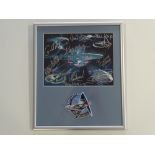 Autograph: STAR TREK - A framed and glazed Star Trek 40th Anniversary print with embroidered