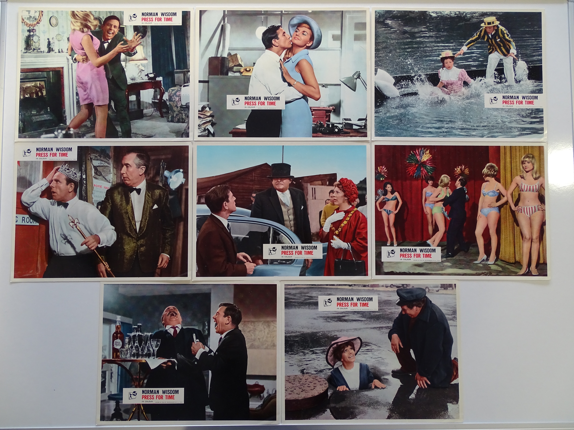 PRESS FOR TIME (1966) - Norman Wisdom - A full set of UK Front of House cards in original envelope - Image 2 of 2