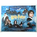 HARRY POTTER & THE PHILOSOPHER'S STONE (2001) - UK Quad Film Poster - Main Design featuring Cast,