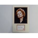 AUTOGRAPH: MARGARET THATCHER - mounted photograph and autograph display - this item has been