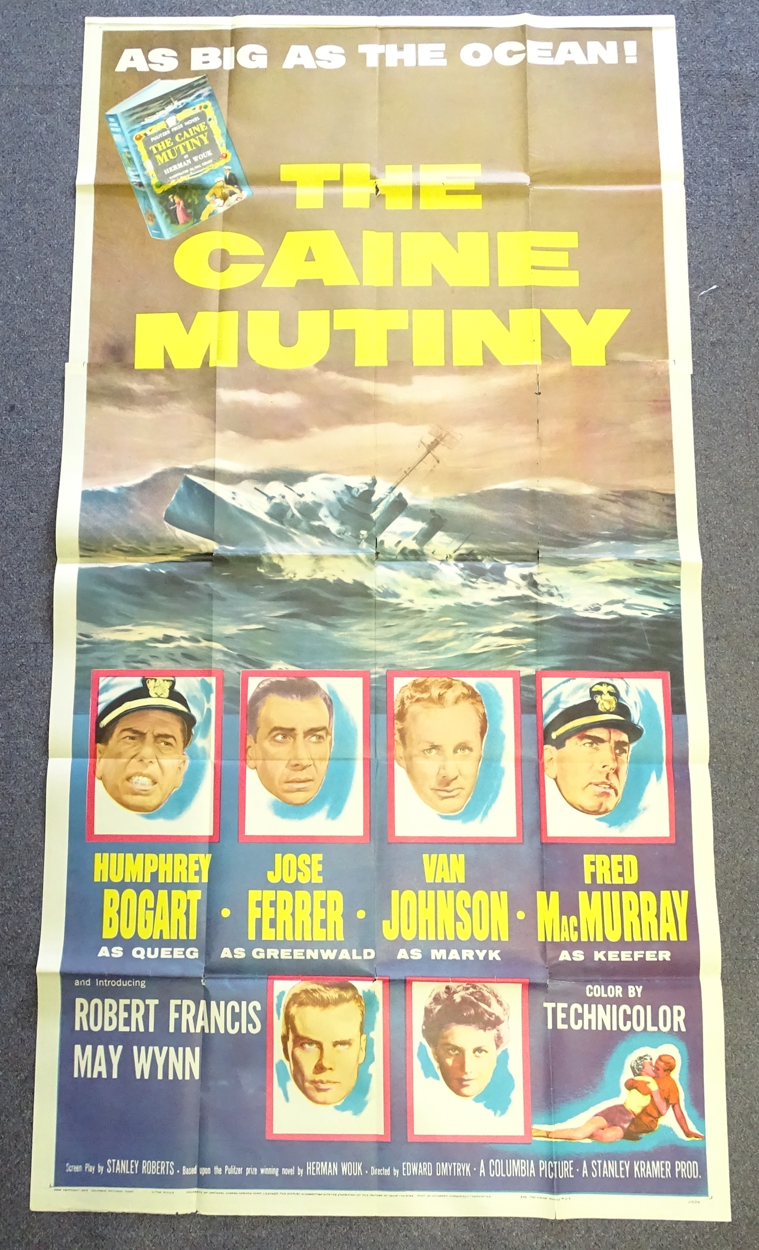 CAINE MUTINY (1954) - 3 sheet movie poster for the military courtroom drama starring HUMPHREY