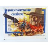 CHISUM (1970) Tom Chantrell designed UK Quad film poster for the western starring JOHN WAYNE -