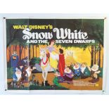 WALT DISNEY: SNOW WHITE AND THE SEVEN DWARFS: 1972 UK quad film poster (previously folded)