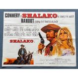 SHALAKO (1968) - British UK Quad - Sean Connery + Brigitte Bardot - Tom Chantrell artwork - - Folded