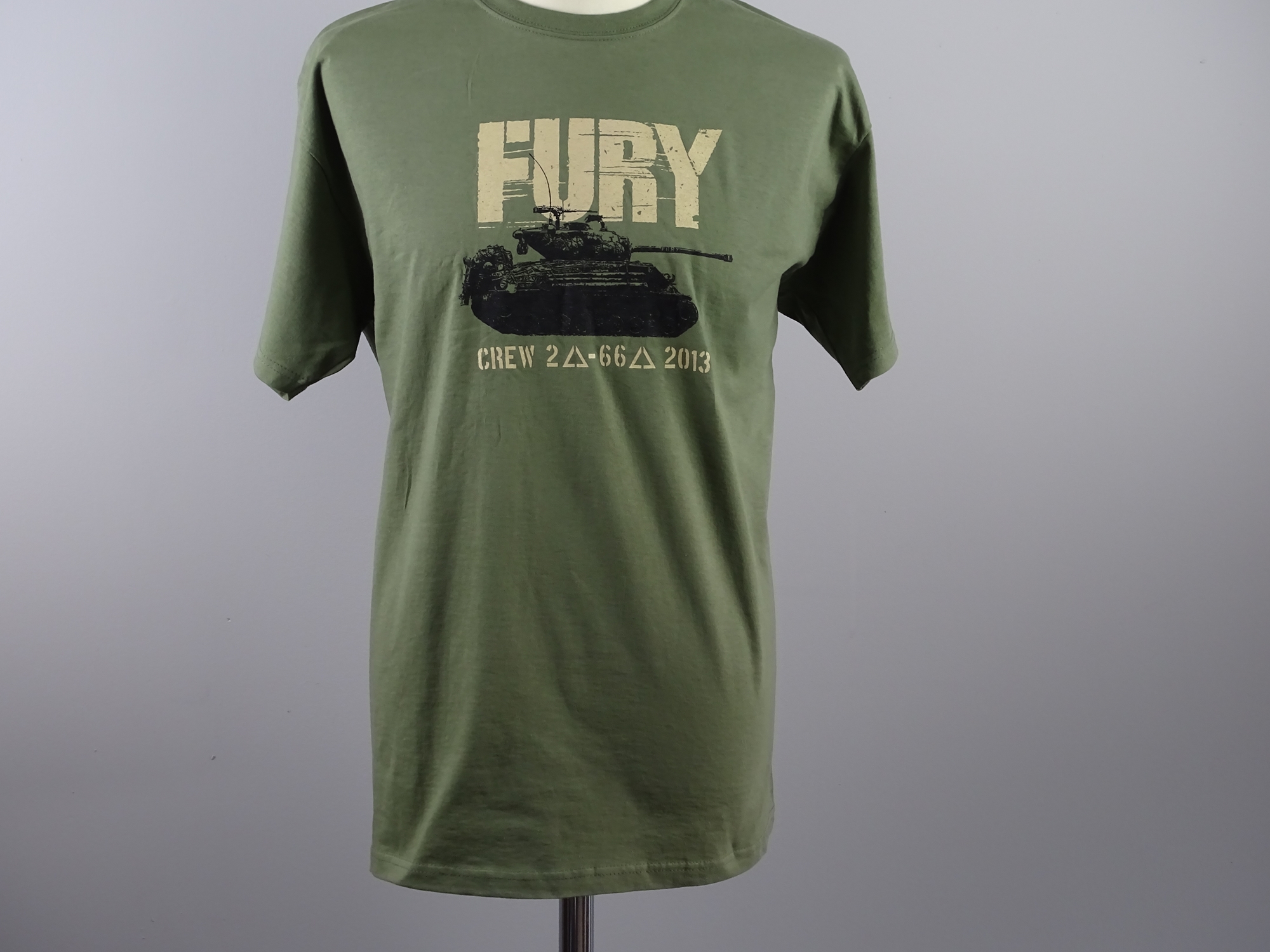 FURY (2014) - Film / Production Crew Issued Clothing to include: an XL khaki green Second Unit T-