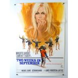 TWO WEEKS IN SEPTEMBER (1967) UK one Sheet film poster stunning artwork of BRIGITTE BARDOT-