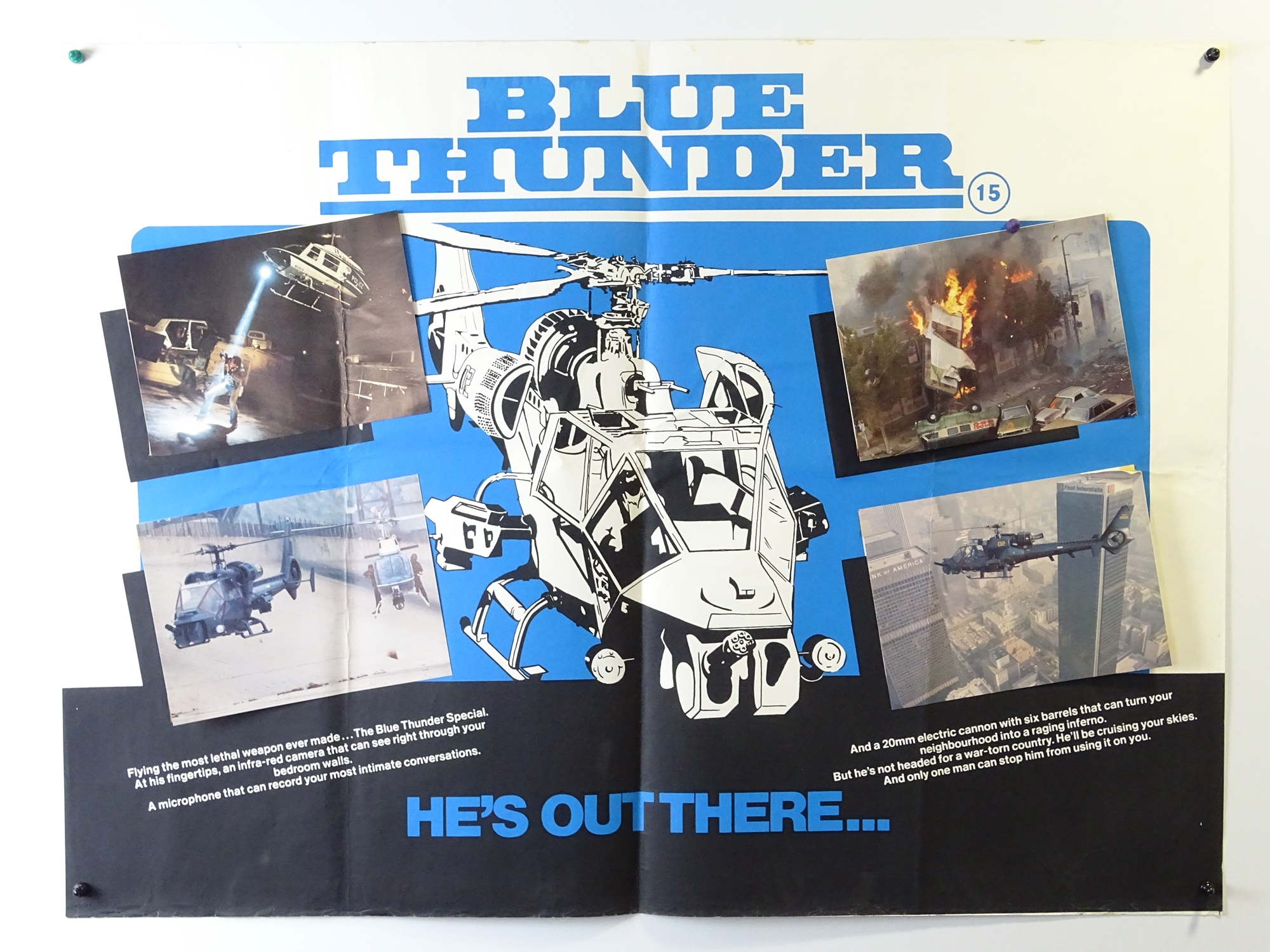 BLUE THUNDER (1983) - A complete Marler Haley set comprising 2 x UK quads and four double crown film - Image 2 of 6