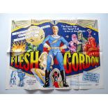 FLESH GORDON (1974) - UK Quad Film Poster - First Release - Uncensored version - Sam Peffer