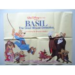 WALT DISNEY: BASIL THE GREAT MOUSE DETECTIVE (1986) UK Quad Film Poster (folded) together with Press