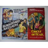 BLACKBOARD MASSACRE / CIRCLE OF FEAR (1976) Double Bill - British UK Quad film poster folded -