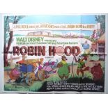 WALT DISNEY: ROBIN HOOD (1973) Lot x 5 - FIRST RELEASE - 5 x British UK Quads to include Main Art