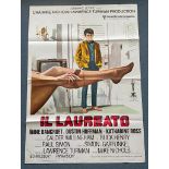 GRADUATE (1968) - Italian One Panel film poster (2-Fogli) for 'Il Laureato' The Graduate, 1970's