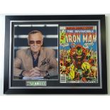 AUTOGRAPH: STAN LEE - A framed and glazed mounted display - a signed 10 x 8 photograph of Stan Lee