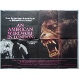 AN AMERICAN WEREWOLF IN LONDON (1981) - UK Quad Film Poster - folded as issued - condition issues