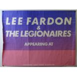 A concert poster for LEE FARDON and THE LEGIONAIRES - blank for venue to be written in - advertising