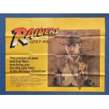 RAIDERS OF THE LOST ARK (1981) - British UK Quad - Richard Amsel artwork - - Folded (as issued)