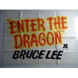 ENTER THE DRAGON (1976) : BRUCE LEE - hand painted UK Quad cinema poster