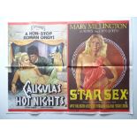 CALIGULA'S HOT NIGHTS / STAR SEX (1977) - UK Quad Double Bill - MARY MILLINGTON - Folded (as