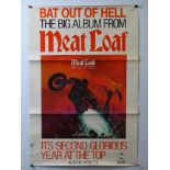 A promotional poster for the MEATLOAF album 'Bat Out of Hell' from the second year of release 1978 -