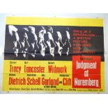 JUDGEMENT AT NUREMBERG (1961) UK Quad film poster for the military courtroom drama starring