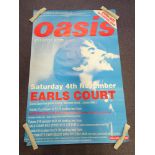 OASIS: An Earl's Court 60x40concert poster for the 1995 tour - where famously the ground shook