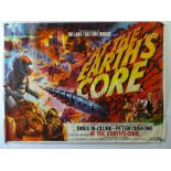 AT THE EARTH'S CORE (1976) TOM CHANTRELL artwork - UK quad film poster - condition issues - rolled