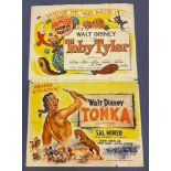 WALT DISNEY: TOBY TYLER & TONKA (2 in Lot) - Two (2) British UK Quads to include TOBY TYLER (1959) &