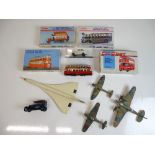 VINTAGE TOYS: A group of kit built aeroplanes, a k