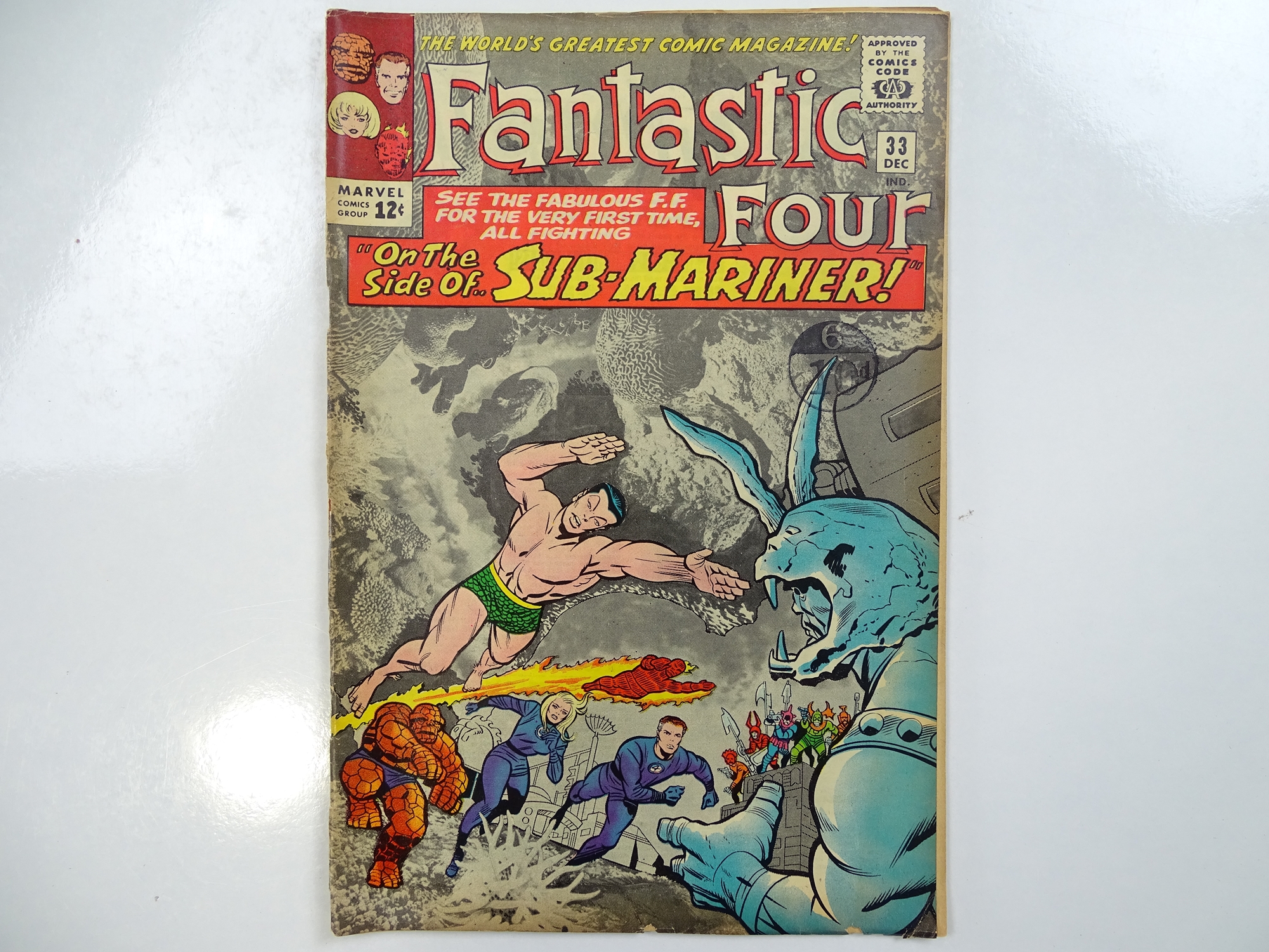 FANTASTIC FOUR #33 - (1964 - MARVEL - UK Cover Price) - First appearance of Attuma + Sub-Mariner