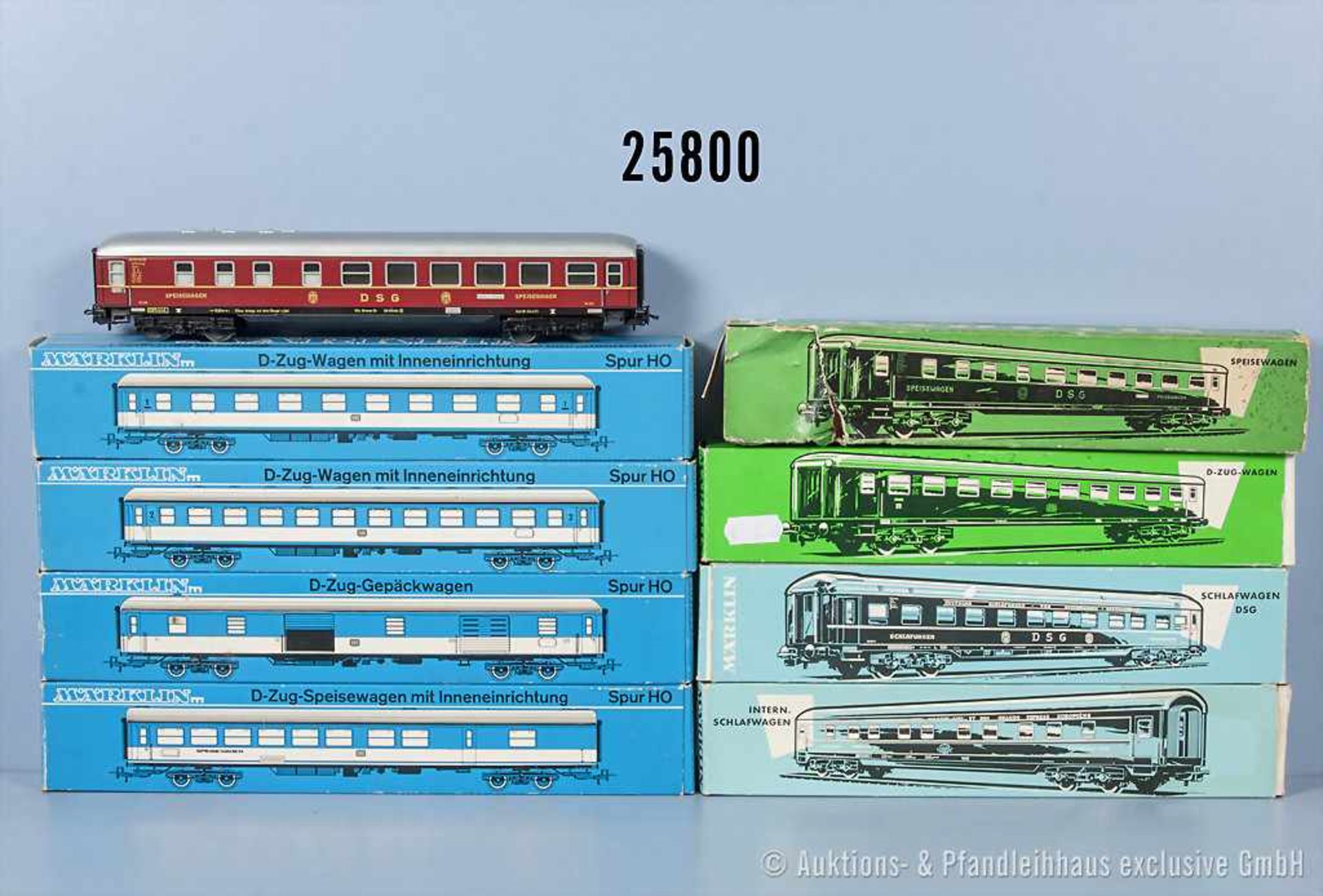 Konv. 8 Märklin H0 D-Zug-Wagen, dabei 4027, 4029, 4064, 4091, 4092, 4093, 4094 sowie 1