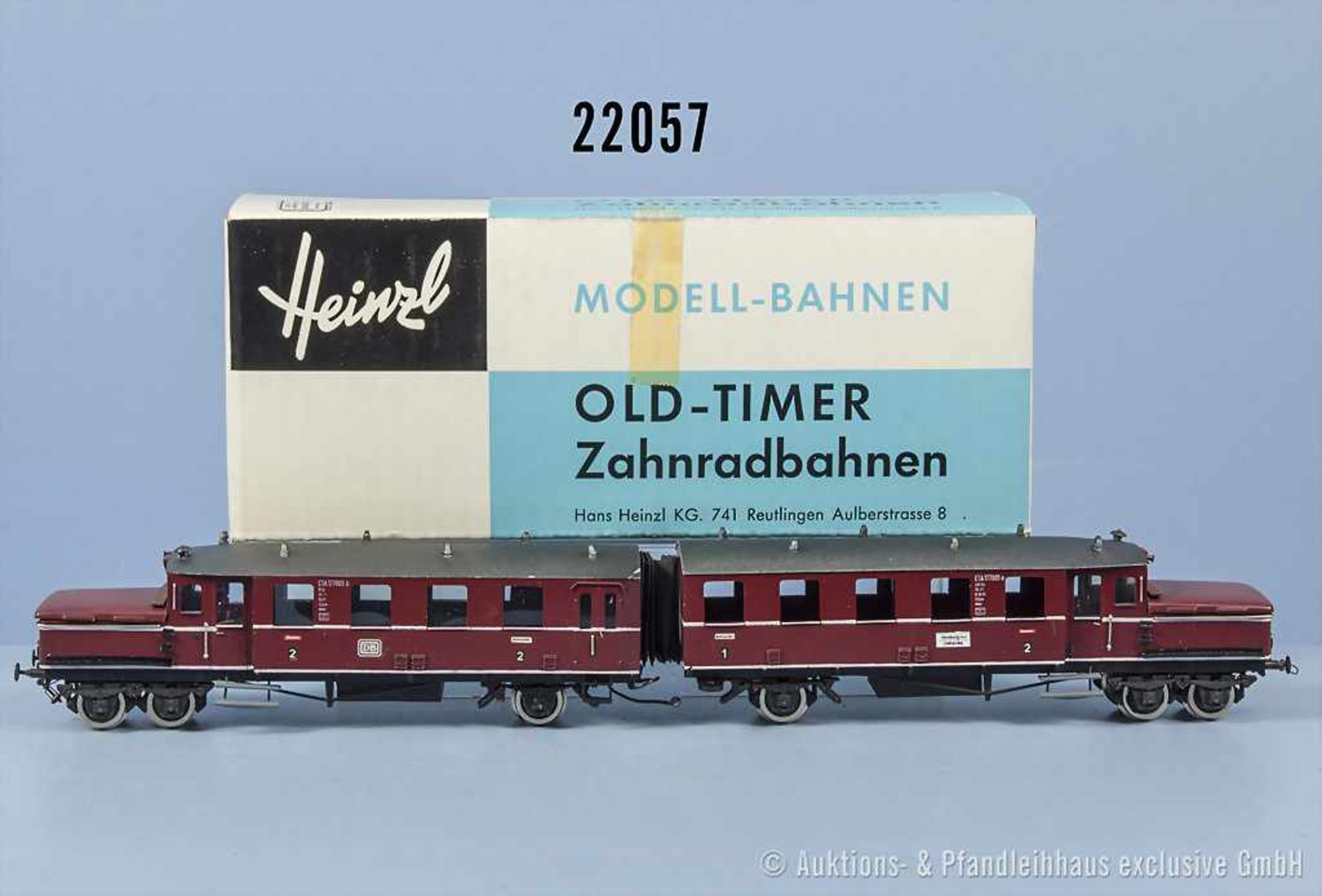 Heinzl H0 510 2-teiliger Akku-Triebwagen der DB, BN ETA177 005- a/b, Zustand 1-2, in OVP, 1 Dach mit