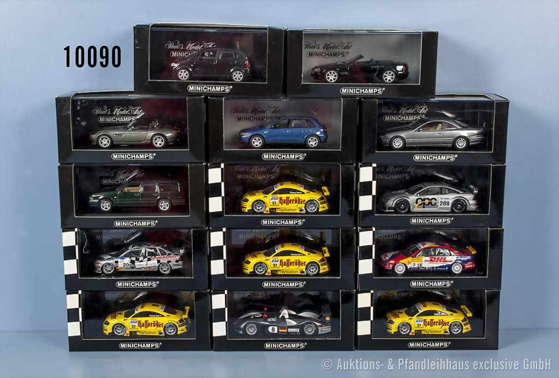 Konv. 14 Minichamps "Paul's Model Art" Modellfahrzeuge, Pkw, Sportwagen und Rallyefahrzeuge, u. a.