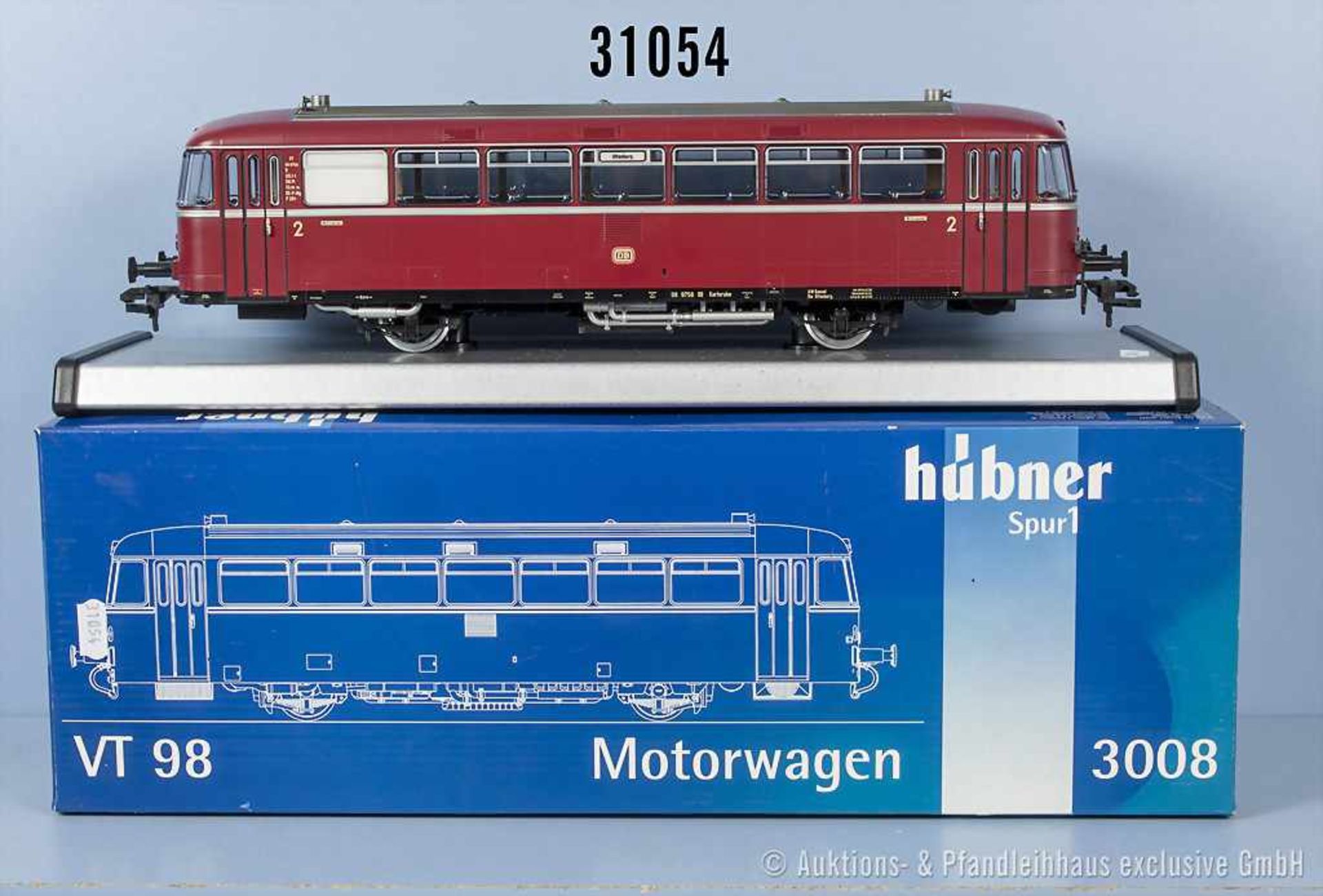 Hübner Spur 1 3008 Schienenbus der DB, BN 98 9758, Zustand 1, in OVP, OVP mit Lagerspuren, wenn