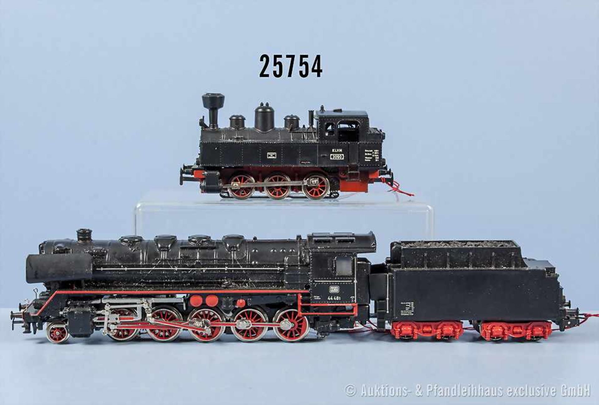 Konv. 2 Märklin H0 Lokomotiven, dabei Schlepptenderlok der DB, BN 44 481, Achsfolge 1'E, Tender 4-