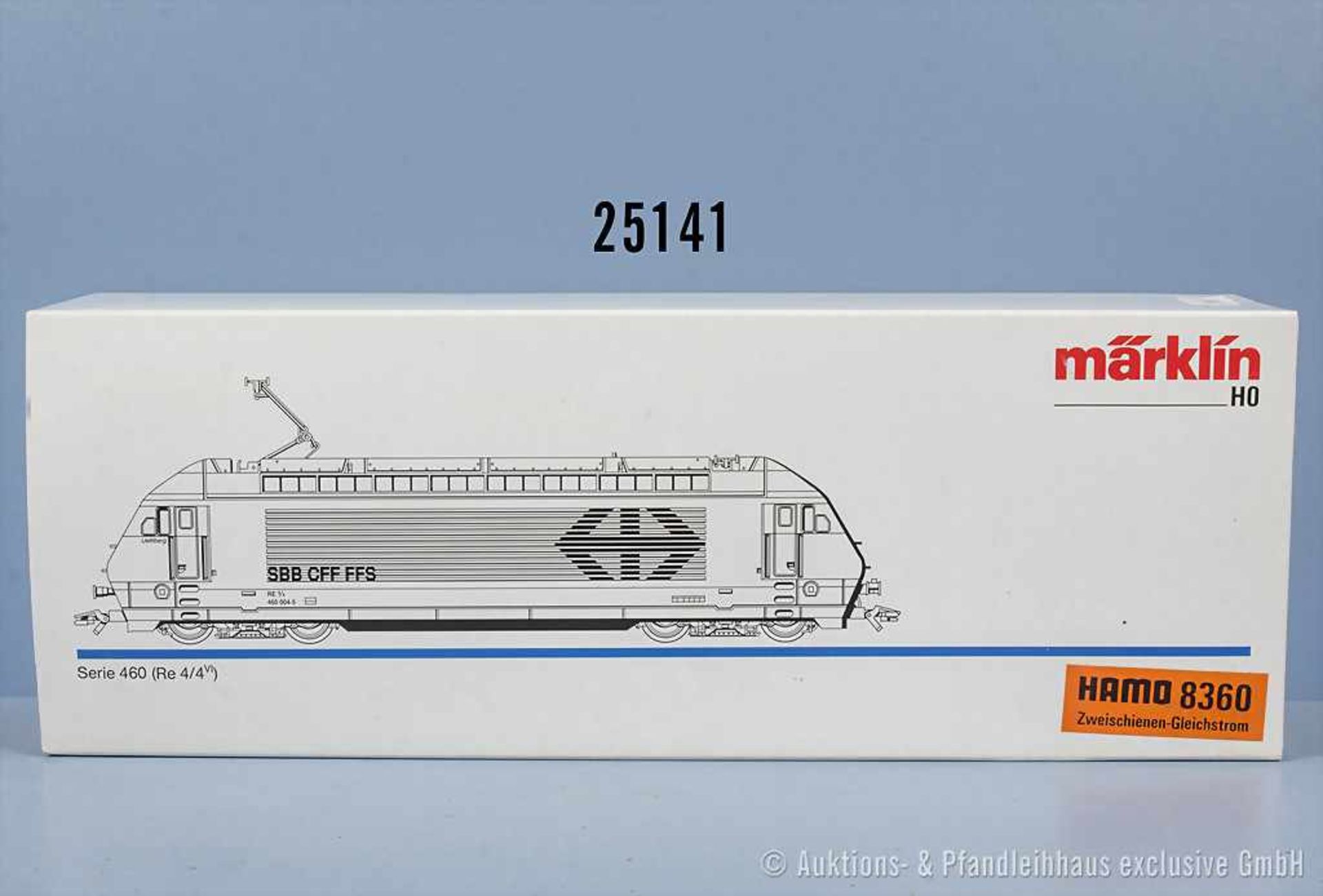 Märklin Hamo H0 8360 E-Lok der SBB, BN 460 004-5, Zustand 0-1, in OVP, OVP mit Lagerspuren