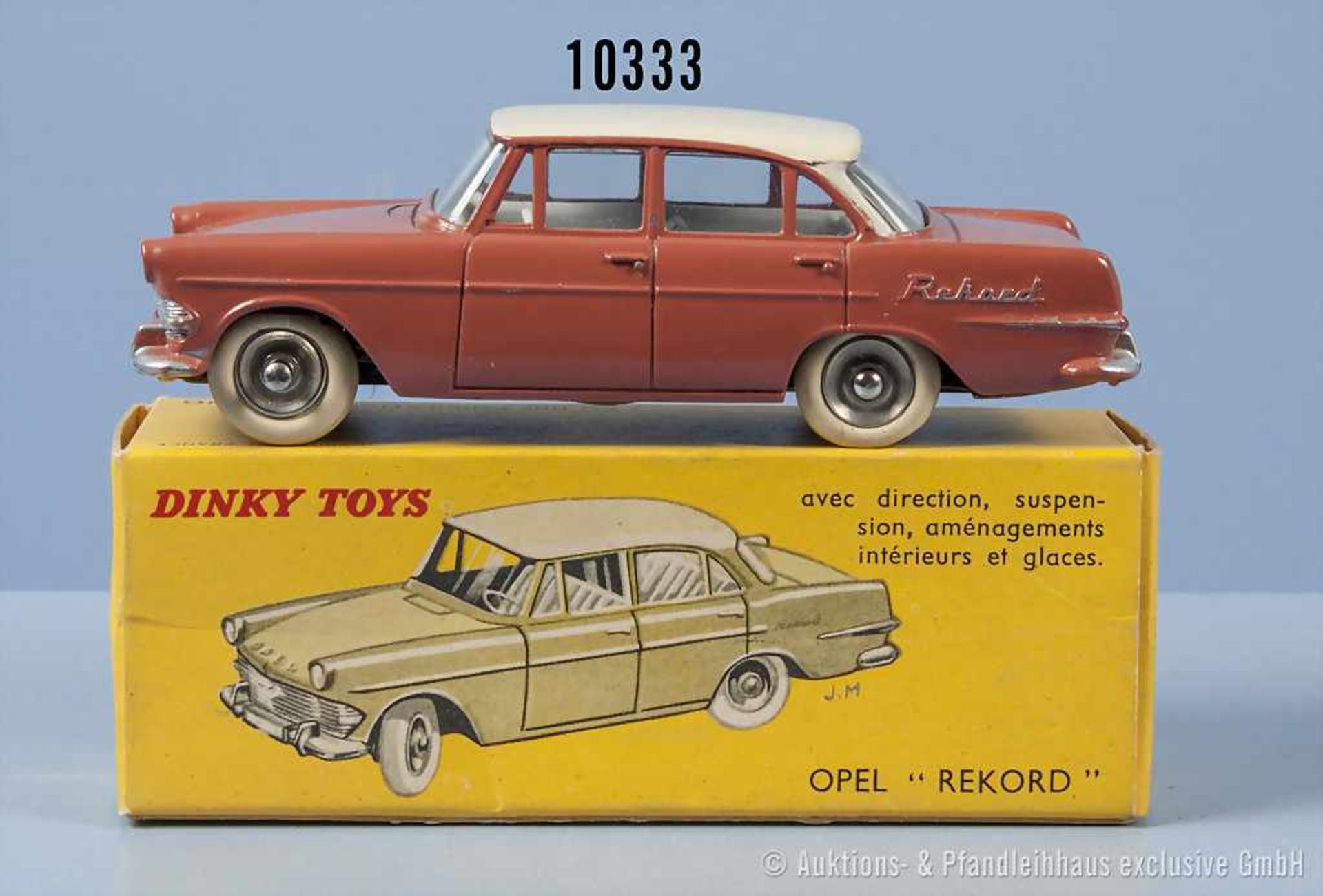 Dinky Toys 554 Opel Rekord, lack. Metallgußausf., M 1:43, teilweise Räder mit Standspuren, ansonsten