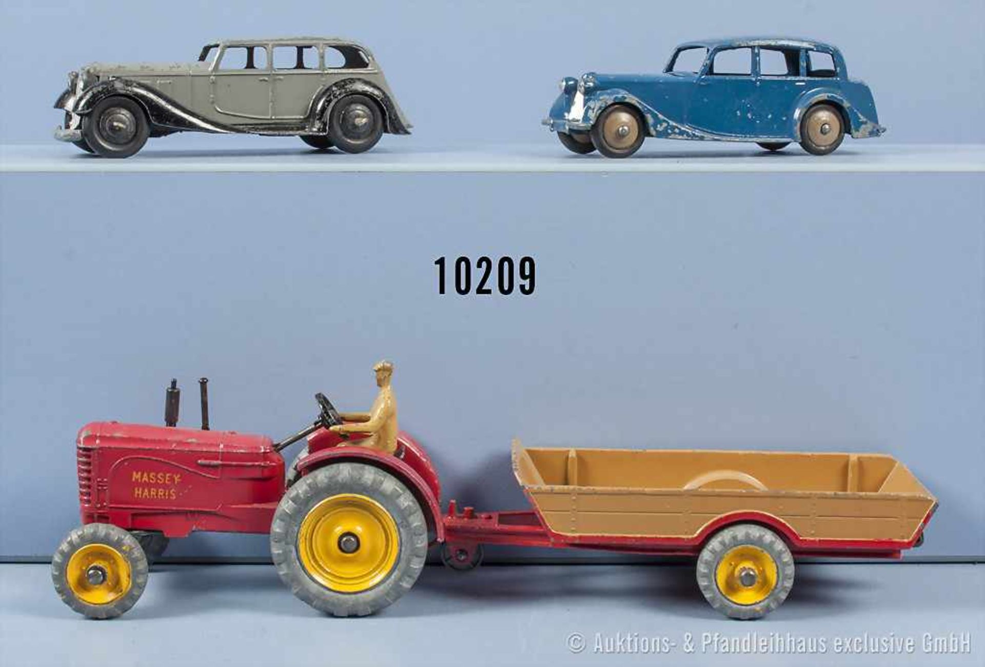 Konv. 3 Dinky Toys Modellfahrzeuge, dabei Armstrong Siddeley Limousine, grau, Nr. 40 A Limousine
