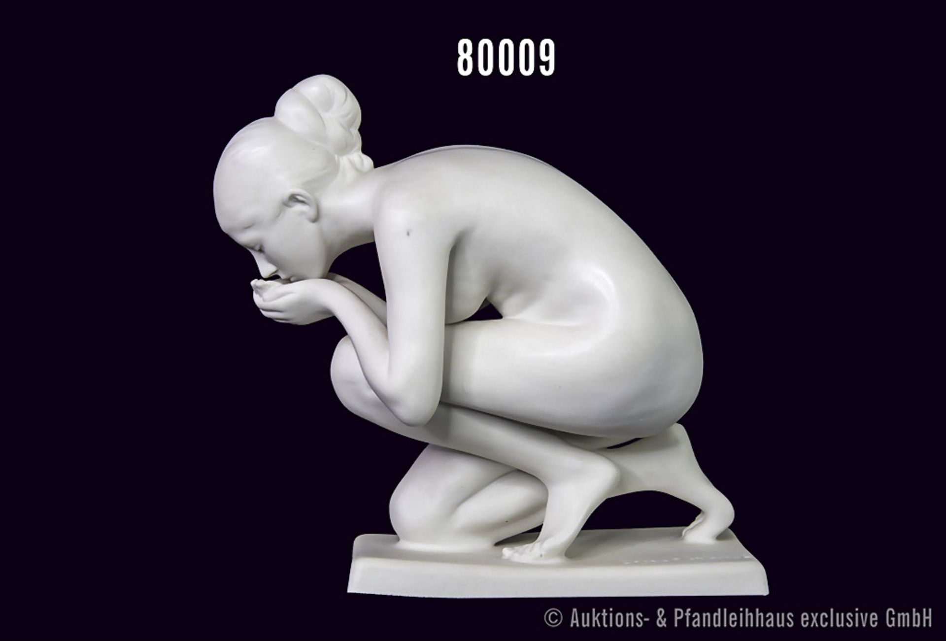 Rosenthal Porzellan "Trinkende nackte Frau" von Ernst Wenck (1865 - 1929), Entwurf von 1924, Classic - Bild 2 aus 2