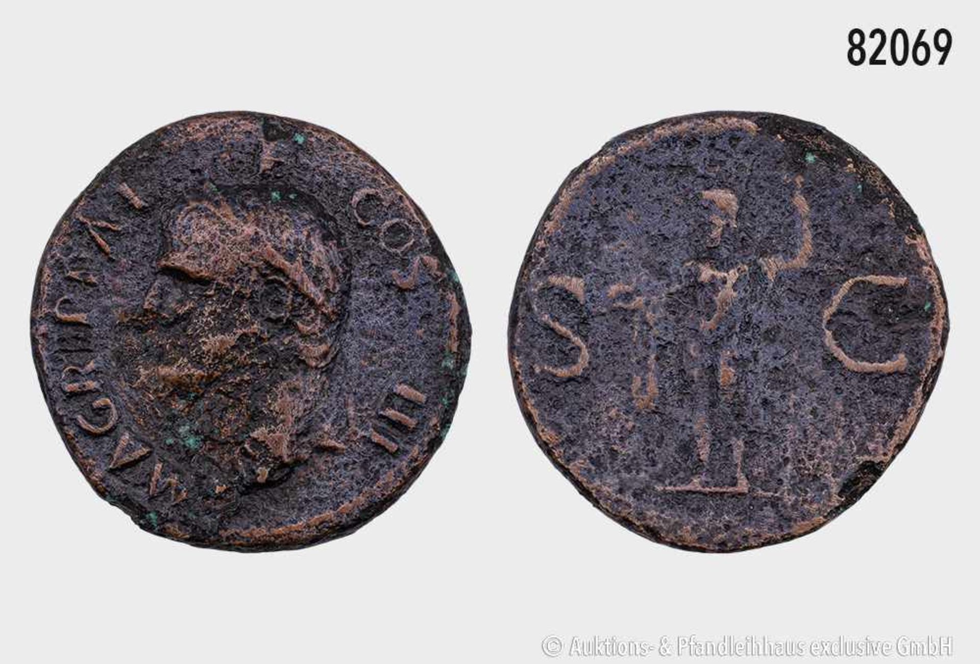 Römische Kaiserzeit, Agrippa (63 v. Chr.-12 v. Chr.), geprägt unter Caligula (37-41), As, Rom. Vs. M