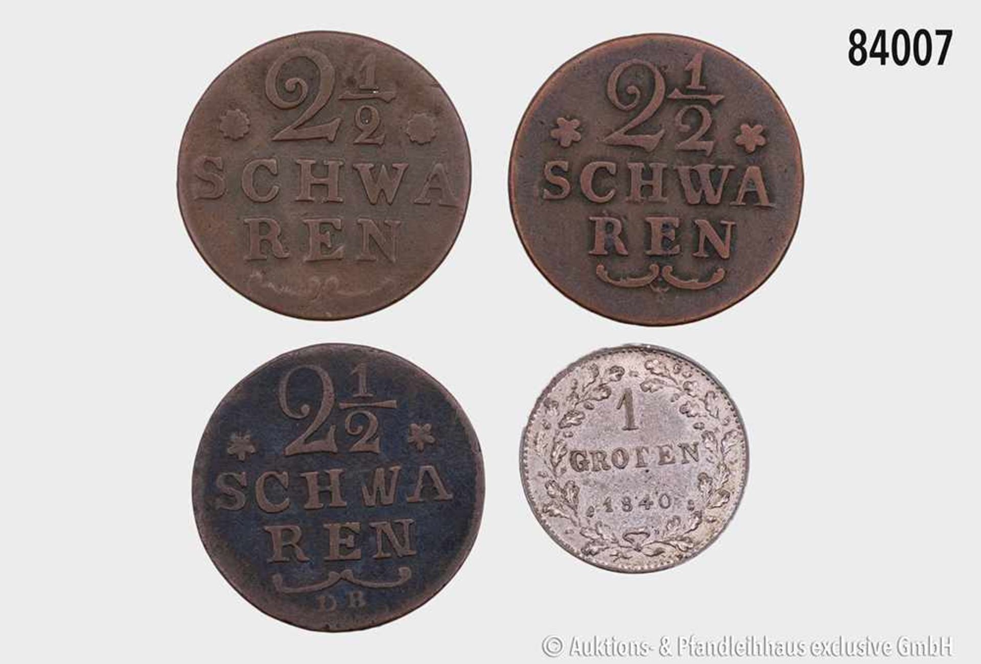 Altdeutschland, Freie Hansestadt Bremen, Konv. von 4 Kleinmünzen, bestehend aus: 2 1/2 Schwaren 1797 - Bild 2 aus 2