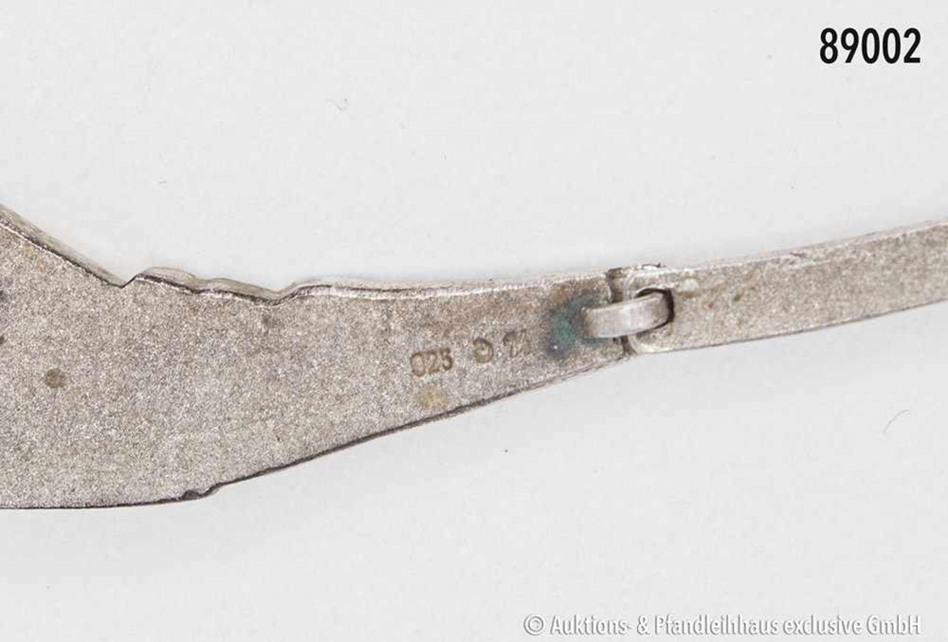 Konv. Silberschmuck: Collier (L ca. 42 cm) und Ohrclips, 925er Silber, vermutlich aus - Image 2 of 2