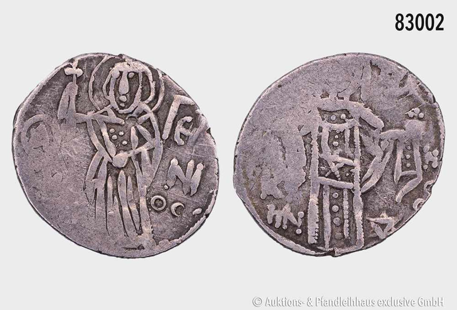Byzanz, Kaiserreich von Trapezunt, Manuel I. Comnenus (1238-1263), Silber-Asper. Vs. Der Hl.