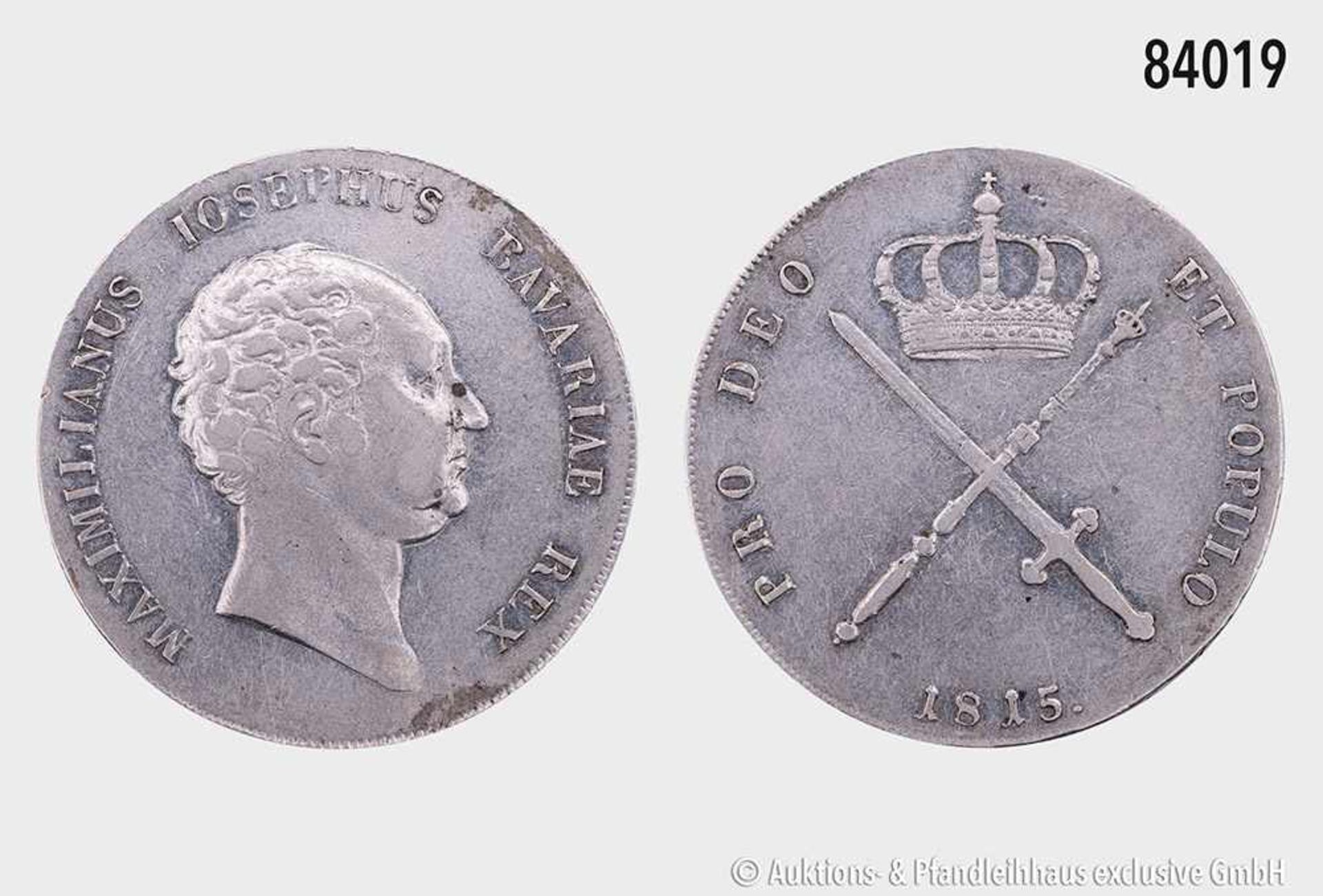 Bayern, Maximilian I. Joseph (1806-1825), Kronentaler 1815 (868er Silber). 29,40 g; 40 mm. AKS 44;