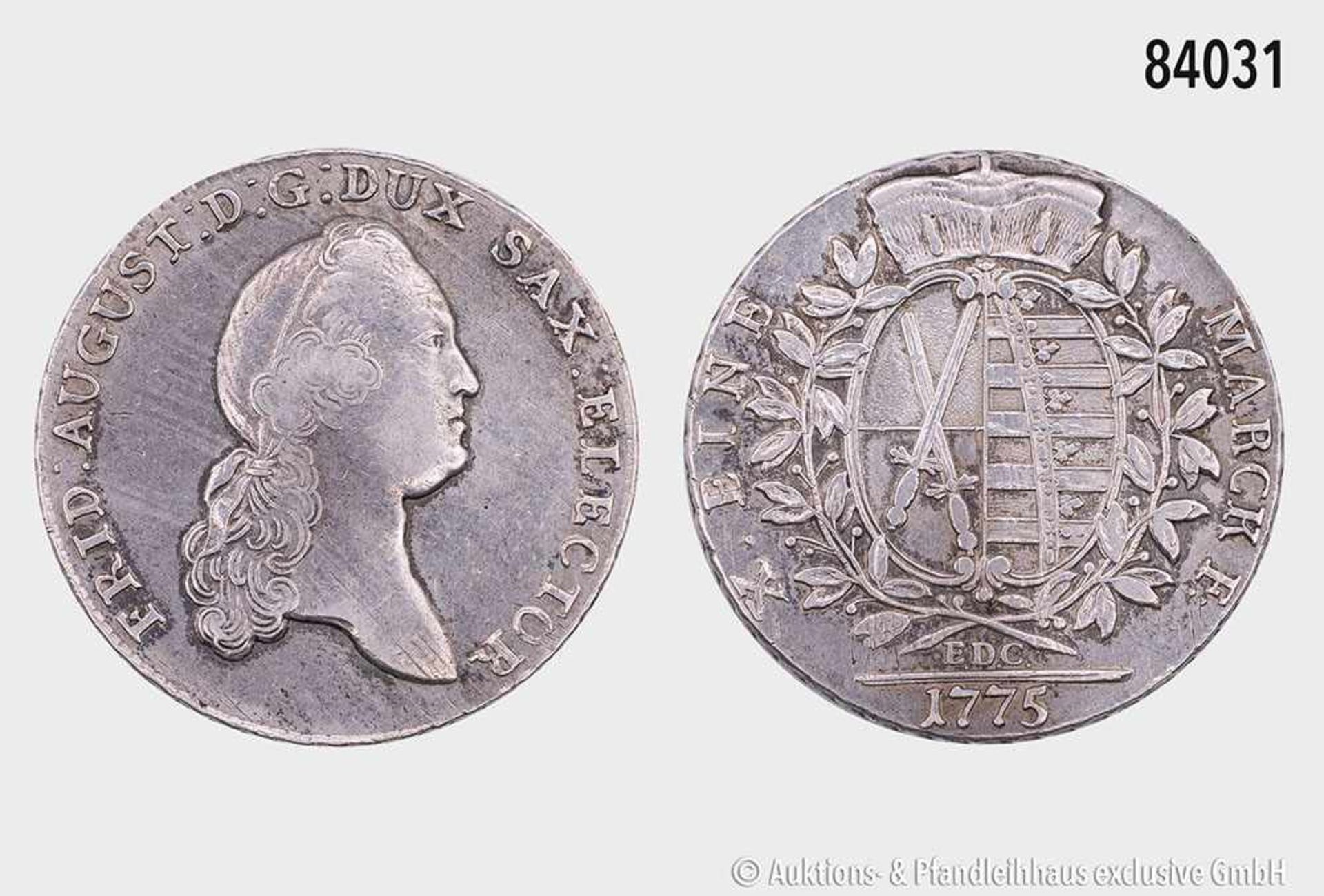 Sachsen, Friedrich August III. (1763-1806), Konventionstaler 1775 EDC (833 1/3er Silber). 27,86 g;