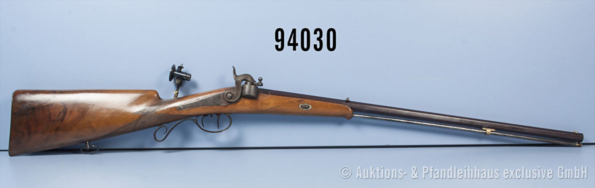 Zündnadelgewehr, vermutl. Sachsen um 1860, Achtkantlauf, Ladestock und Diopter vermutl. ergänzt, L
